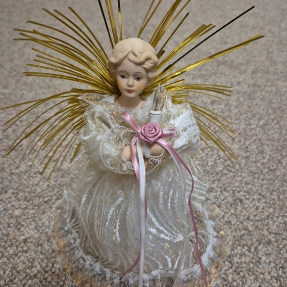 Vintage Angel Figurine Tree Topper EUC - Picture 2 of 9